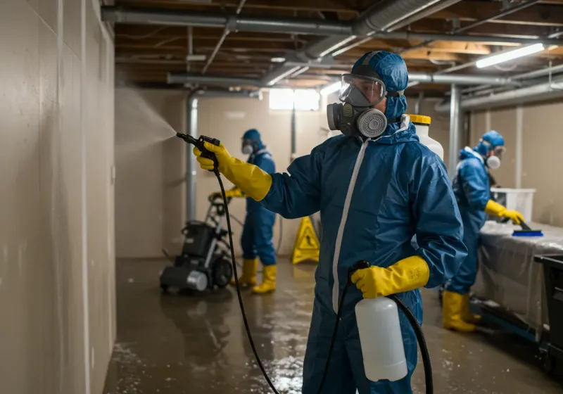 Basement Sanitization and Antimicrobial Treatment process in Gilbert Creek, WV