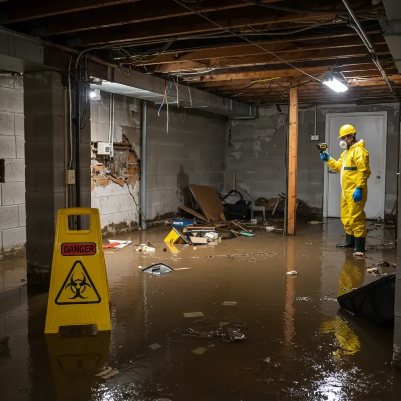 Flooded Basement Electrical Hazard in Gilbert Creek, WV Property