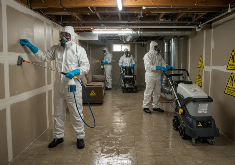 Basement Moisture Removal and Structural Drying process in Gilbert Creek, WV